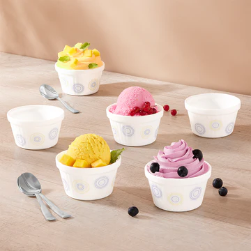 Set of 6 Stylish Plastic Dessert Bowls
