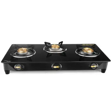 PremiumBlack 3-Burner Glass Top Gas Stove