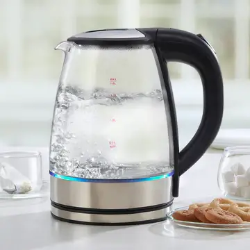 Stainless Steel Heated Glass Electric Kettle