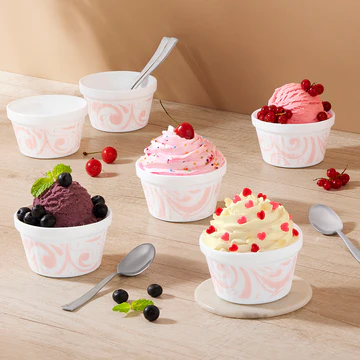 Swirl Pattern Ice Cream Bowls