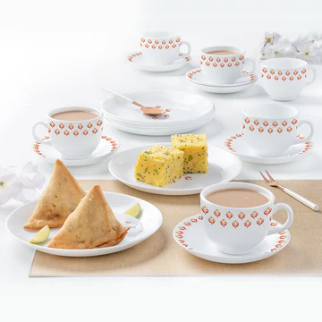 Cozy Heart Pattern Tea and Snack Set