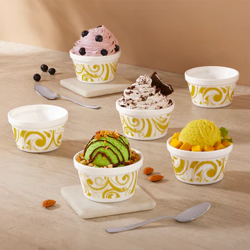 Elegant Swirl Pattern Dessert Bowls