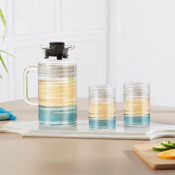 Ocean Breeze Glass Beverage Dispenser Set