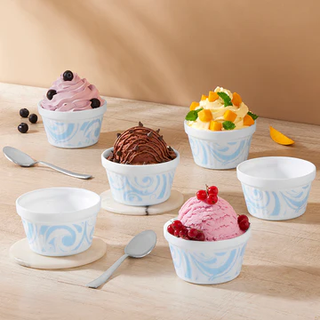 Swirl Pattern Ice Cream Bowls