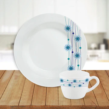 Blue Floral Pattern Dinnerware Set