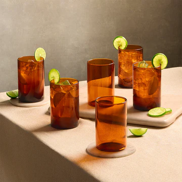 Amber Glow Tinted Glass Tumblers