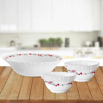 Holly Berry Ceramic Serving Bowl Set