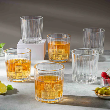 Crystal Elegance Ribbed Glass Tumblers