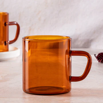 Amber Glow Retro Glass Mug