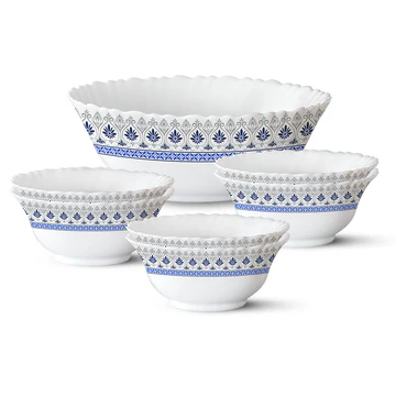 Blue and White Ceramic Serving Bowls Set