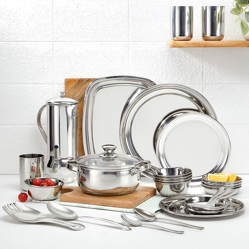 Premium Stainless Steel Cookware and Serveware Set
