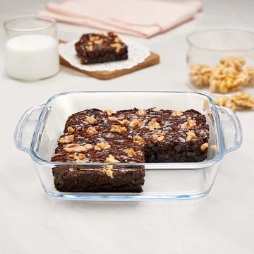Glass Baking Dish with Handles for Brownies