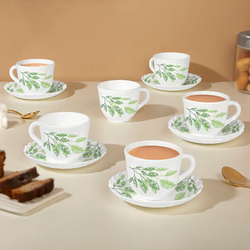 Green Elegance Tea Cup & Saucer Set