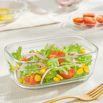 CrystalClear Rectangular Glass Salad Bowl