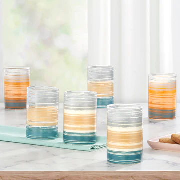 Ocean Breeze Striped Glass Set